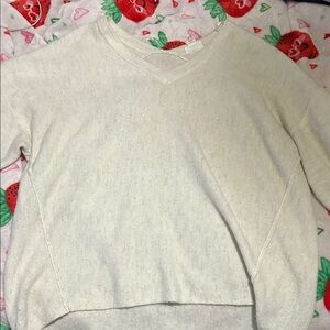 LOFT Off-White V-Neck Sweater